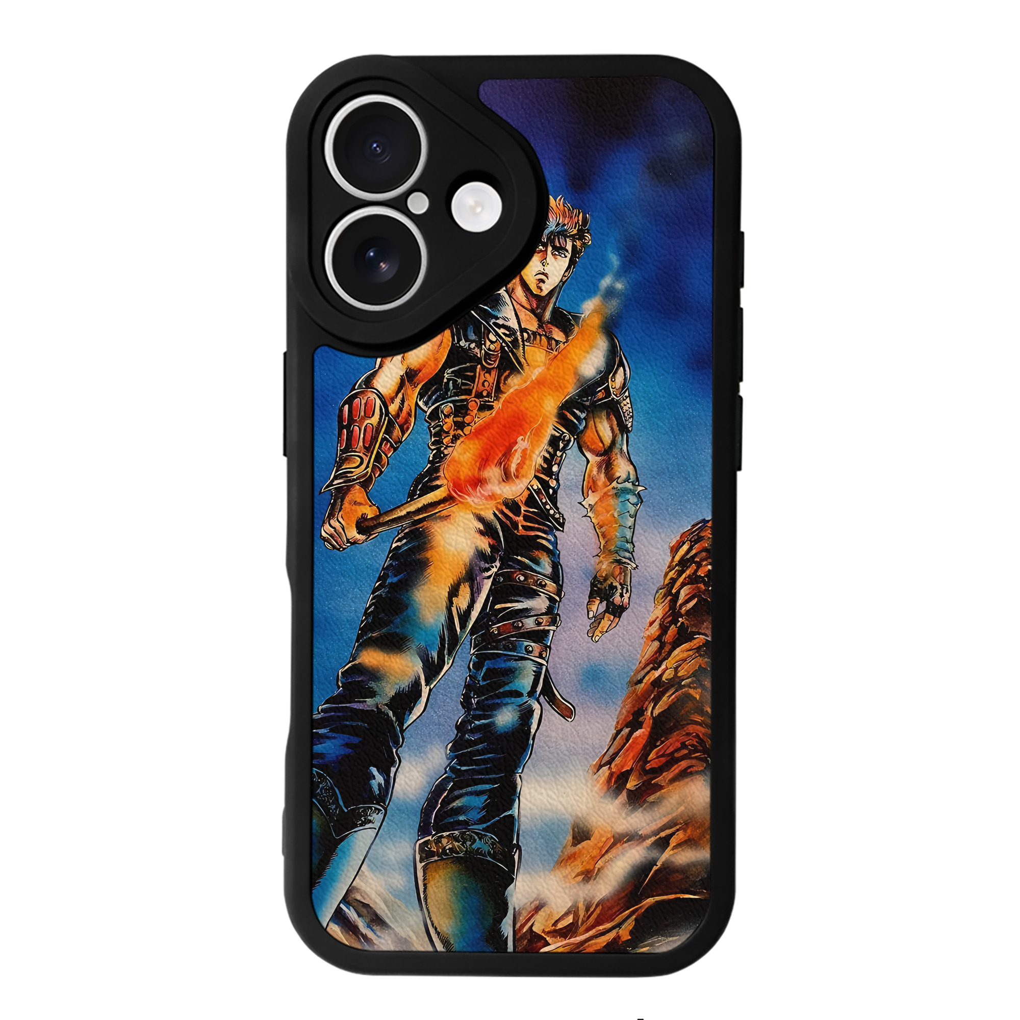 （画像用） 北斗の拳 Fist of the North Star 【iPhone 16シリーズ対応】シリコンスマホケース（レザー調） 材質：シリコン
